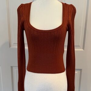 INTERMIX Burnt Orange Knit Top